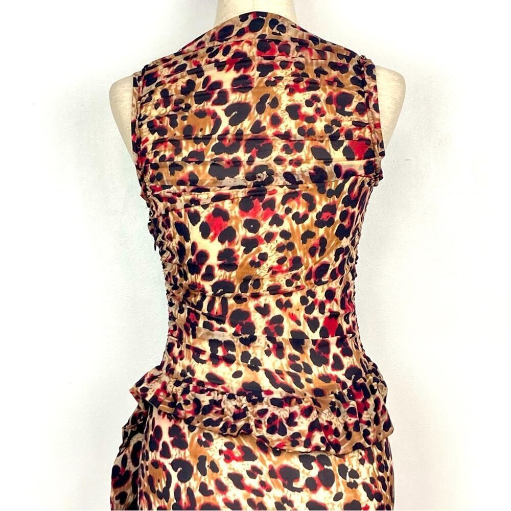 BALENCIAGA Animal Print Stretch Body Conturing Sleeveless Dress - Size 6 - Picture 5 of 11